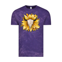 Cloud Purple sunflower bull skull Vintage Tee - JahusDesignShop