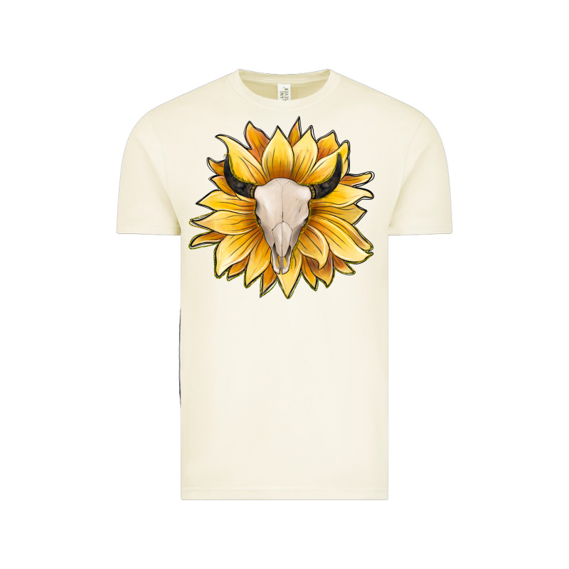 Sunflower Bull Skull Vintage Tee by JahusDesignShop | Teevron