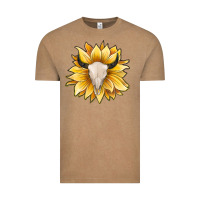 Vintage Coffee sunflower bull skull Vintage Tee - JahusDesignShop