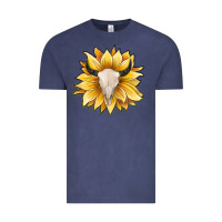 Vintage Denim sunflower bull skull Vintage Tee - JahusDesignShop