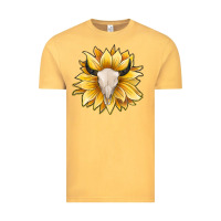 Vintage Mustard sunflower bull skull Vintage Tee - JahusDesignShop