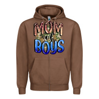 Chestnut Mom of Boys Mother's Day Zipper Hoodie - CowGirlArtShop