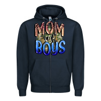 Navy Mom of Boys Mother's Day Zipper Hoodie - CowGirlArtShop
