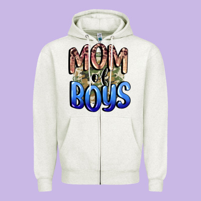 Mom Of Boys Mother's Day Zipper Hoodie Designed By Cowgirlartshop