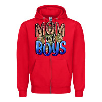 Red Mom of Boys Mother's Day Zipper Hoodie - CowGirlArtShop