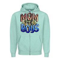 Seafoam Mom of Boys Mother's Day Zipper Hoodie - CowGirlArtShop