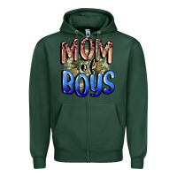 Sports Green Mom of Boys Mother's Day Zipper Hoodie - CowGirlArtShop