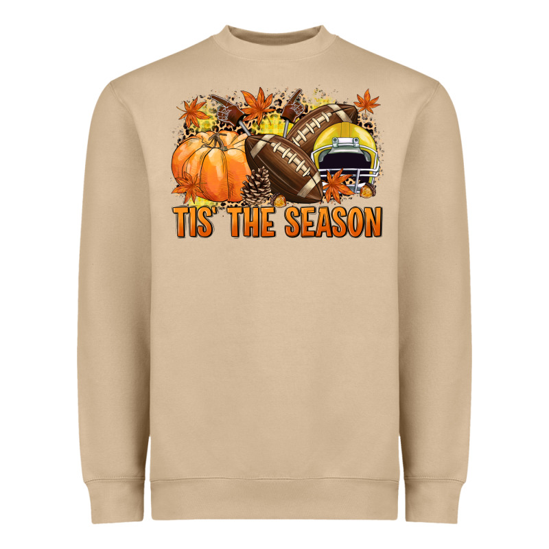 Tis' The Season Football Yellow Helmet Heavyweight Sweatshirt by NancyCooperArtShop | Teevron