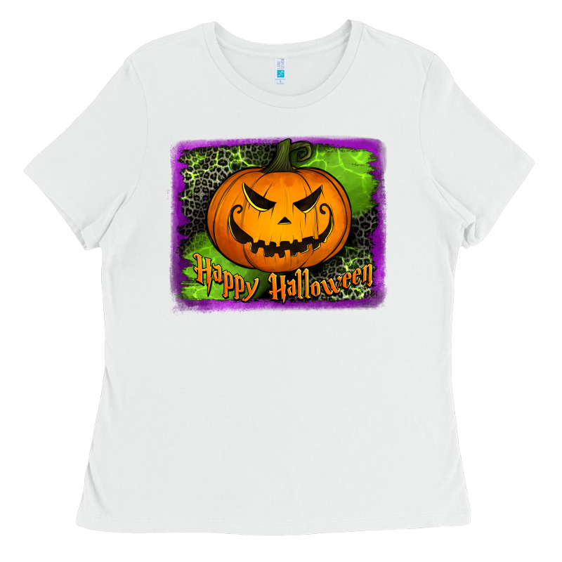 Happy Halloween Pumpkin Ladies Tee by Jasminsmagicworld | Teevron