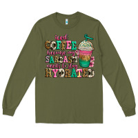 Army Green iced coffee because my sarcasm needs to stay hydra Long Sleeve Tee - Jasminsmagicworld