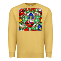 Antique Gold christmas coffee cups bell and candy cane with leopard and plaid Premium Sweatshirt - BundleAndBundleShop