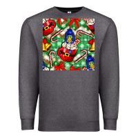 Charcoal Heather christmas coffee cups bell and candy cane with leopard and plaid Premium Sweatshirt - BundleAndBundleShop