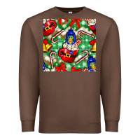 Chestnut christmas coffee cups bell and candy cane with leopard and plaid Premium Sweatshirt - BundleAndBundleShop