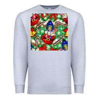 Heather Grey christmas coffee cups bell and candy cane with leopard and plaid Premium Sweatshirt - BundleAndBundleShop