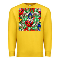 Lemon christmas coffee cups bell and candy cane with leopard and plaid Premium Sweatshirt - BundleAndBundleShop