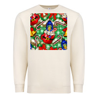 Sandshell christmas coffee cups bell and candy cane with leopard and plaid Premium Sweatshirt - BundleAndBundleShop