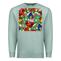 Seafoam christmas coffee cups bell and candy cane with leopard and plaid Premium Sweatshirt - BundleAndBundleShop
