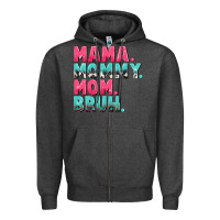 Charcoal Heather Mama Mommy Mom bruh Mother's Day Zipper Hoodie - CowGirlArtShop