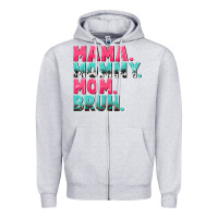 Heather Grey Mama Mommy Mom bruh Mother's Day Zipper Hoodie - CowGirlArtShop