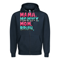 Navy Mama Mommy Mom bruh Mother's Day Zipper Hoodie - CowGirlArtShop