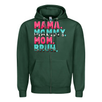 Sports Green Mama Mommy Mom bruh Mother's Day Zipper Hoodie - CowGirlArtShop