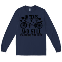 Navy 10 Years And Still Enjoying The Ride Long Sleeve Tee - Bettercallsaul