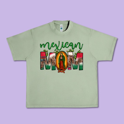 Mexican Mom Our Lady Of Guadalupe Leopard Urban Heavy Tee Designed By Jahusdesignshop