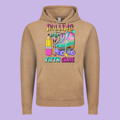 Rolling Into Fifth Grade Vintage Hoodie Designed By Bundleandbundleshop