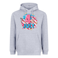 Heather Grey 4th of July Heavyweight Hoodie - FaDigitalArtStudio