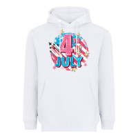 White 4th of July Heavyweight Hoodie - FaDigitalArtStudio