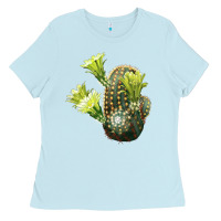 Baby Blue nylon hedgehog cactus Ladies Tee - LillyAllenDesigns
