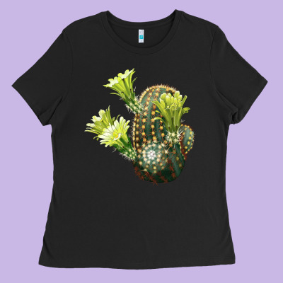 Nylon Hedgehog Cactus Ladies Tee Designed By Lillyallendesigns
