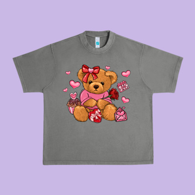 Valentines Day Teddy Bear Urban Heavy Tee Designed By Lillyallendesigns