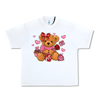 White valentines day teddy bear Urban Heavy Tee - LillyAllenDesigns
