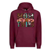 Burgundy mom of twins Premium Hoodie - OliviaCreatesArt