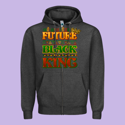 Future Black King Zipper Hoodie Designed By Howdyjamesfarm