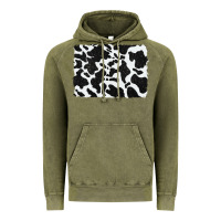 Distressed Black Glitter Cowhide Pattern Vintage Hoodie | Teevron