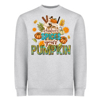 Heather Grey Whatever Spices Your Pumpkin Heavyweight Sweatshirt - texasbilliewilder
