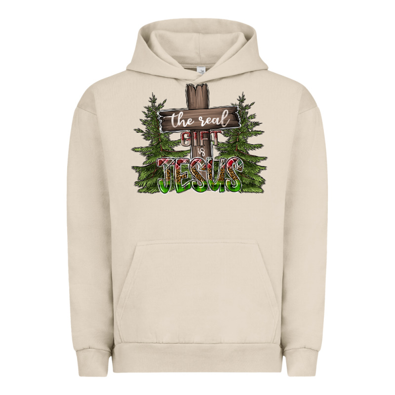 The Real Gift Is Jesus Urban Hoodie by CowhideDigitalArt | Teevron