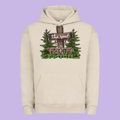 The Real Gift Is Jesus Urban Hoodie Designed By Cowhidedigitalart
