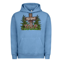 Pigment Pebble Blue the real gift is jesus Urban Hoodie - CowhideDigitalArt