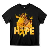 Black hope yellowribbonchildhood cancer nails Heavy Core Tee - NancyCooperArtShop