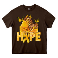 Chocolate Brown hope yellowribbonchildhood cancer nails Heavy Core Tee - NancyCooperArtShop