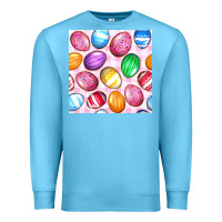 Ocean Blue Easter Eggs Seamless Pattern Premium Sweatshirt - BundleAndBundleShop