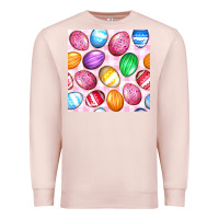 Pale Pink Easter Eggs Seamless Pattern Premium Sweatshirt - BundleAndBundleShop
