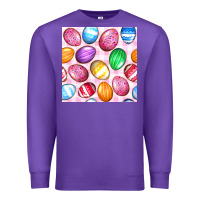 Purple Easter Eggs Seamless Pattern Premium Sweatshirt - BundleAndBundleShop