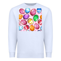 White Easter Eggs Seamless Pattern Premium Sweatshirt - BundleAndBundleShop