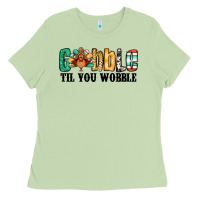 Matcha gobble til you wobble thanksgiving turkey Ladies Tee - Jasminsmagicworld