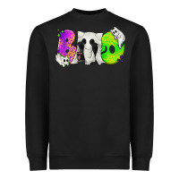 Black Boo Ghost Cat Heavyweight Sweatshirt - texasbilliewilder