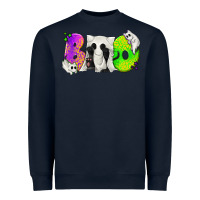 Navy Boo Ghost Cat Heavyweight Sweatshirt - texasbilliewilder